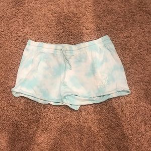 Ivory ella sea green tie die shorts